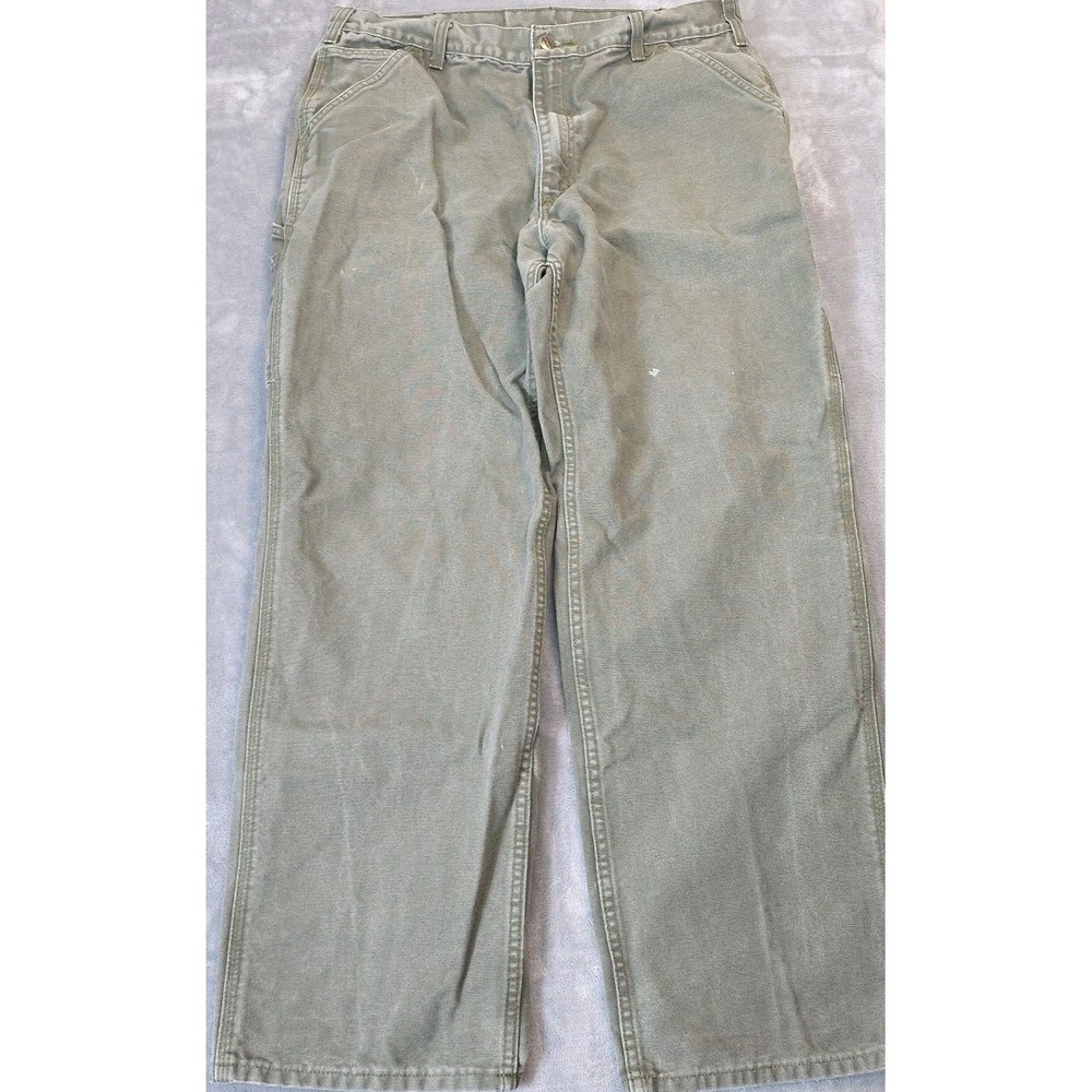 Carhartt Cargo Carpenter Pants Men's 36x32  Olive Green Fit‎ 35x31